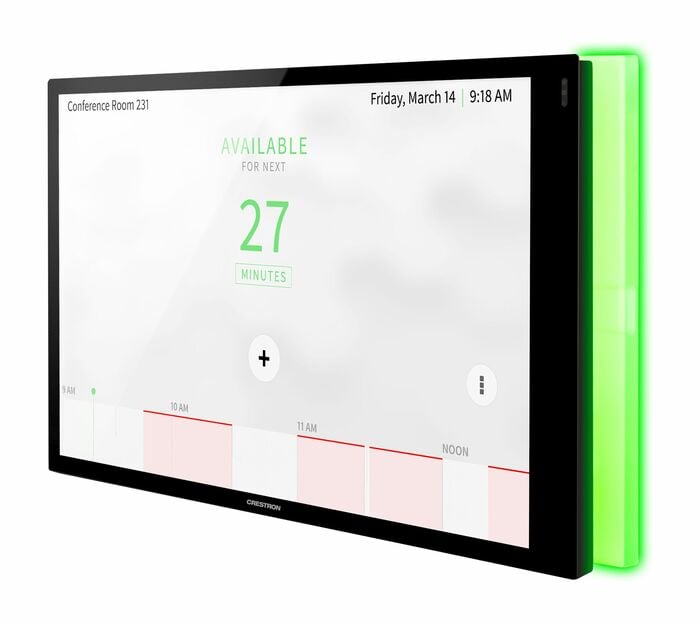 Crestron TSS-1070-T-B-S-LB-MNT KIT 10.1" Room Scheduling Touch Screen For Microsoft Teams Software, Black Smooth