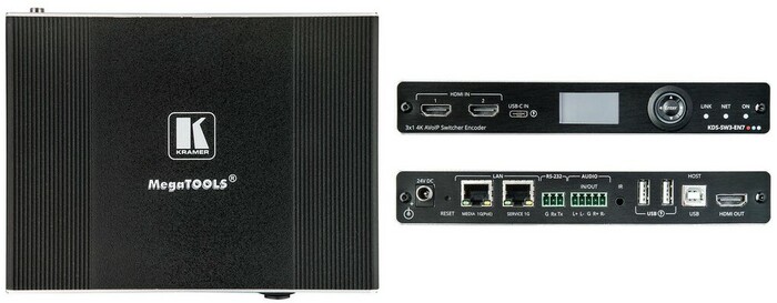 Kramer KDS-SW3-EN7 AVoIP Auto-Switch Encoder With USB-C And Two HDMI Inputs