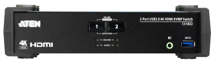 ATEN CS1822 2-Port USB 3.0 4K HDMI KVMP Switch With Audio Mixer