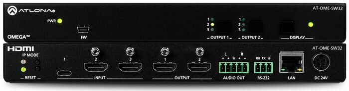 Atlona Technologies AT-OME-SW32 Omega 4K/UHD HDR 3 X 2 Matrix Switcher