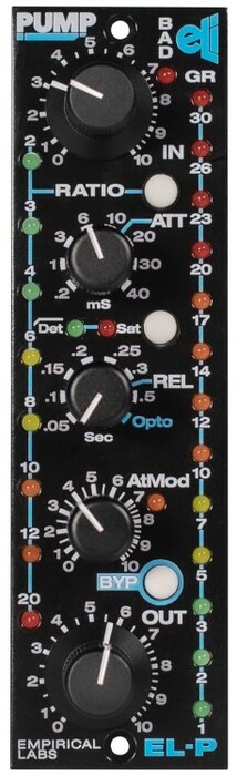 Empirical Labs PUMP 500 Series Compressor With Opto-Style Auto Release, Attack Modification, And Saturation Mode - Vertica Faceplatel