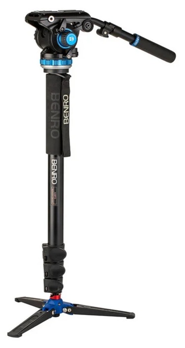 Benro A48FDS6PRO A48FD Aluminum Monopod With 3-Leg Base And S6Pro Fluid Video