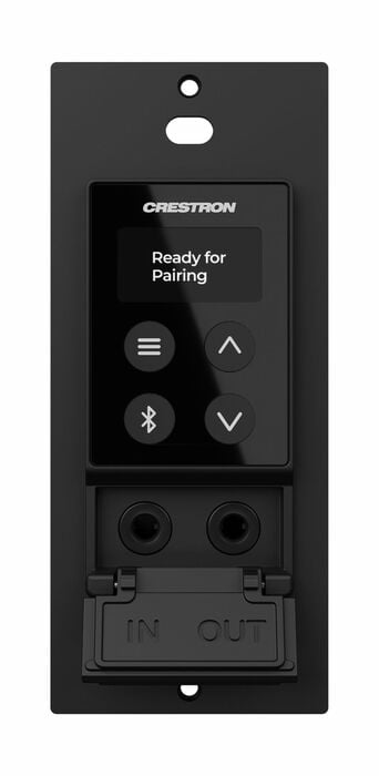 Crestron DM-NAX-BTIO-1G Audio-over-IP Wall Plate With Bluetooth Audio Support, Analog Audio Input And Output, 1-Gang