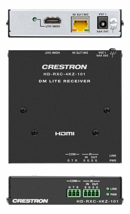 Crestron HD-RXA-4KZ-101 DM Lite 4K60 4:4:4 Receiver For HDMI, RS-232, And IR Signal Extension Over CATx Cable
