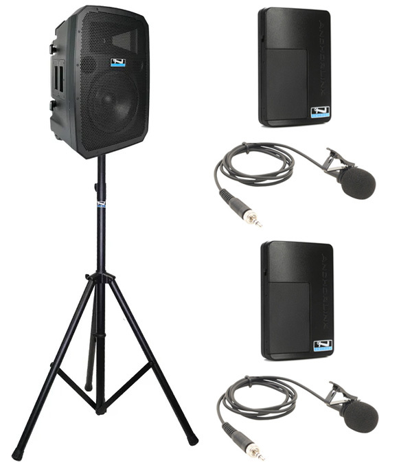 Anchor LIBERTY3-HUB-2-S Battery Powered PA Speaker With 2 Mics And 1 Stand