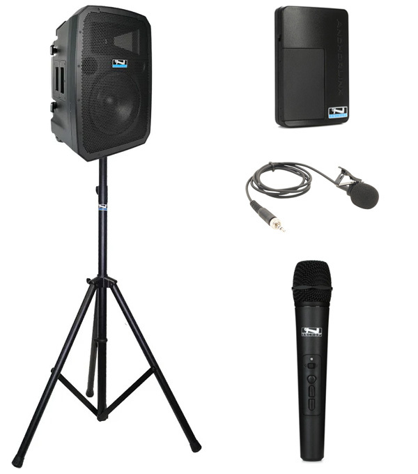 Anchor LIBERTY3-HUB-2-S Battery Powered PA Speaker With 2 Mics And 1 Stand