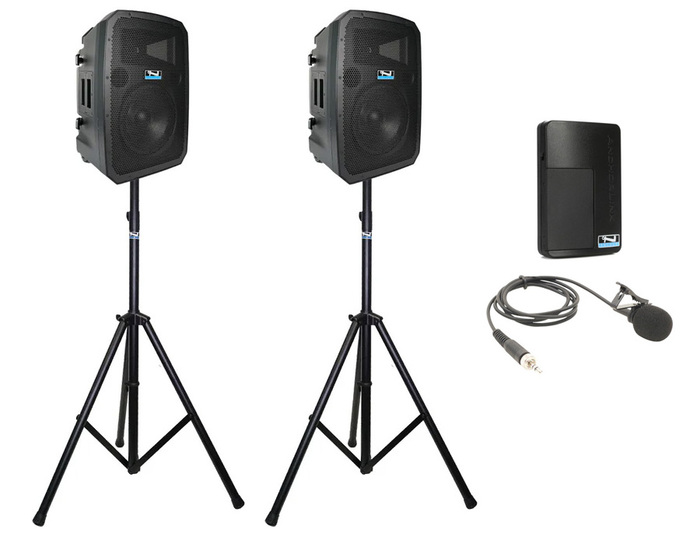 Anchor LIBERTY3-HUBCON-1-S 2 PA Speakers With Liberty 3 Connect And 1 Mics, 2 Stands