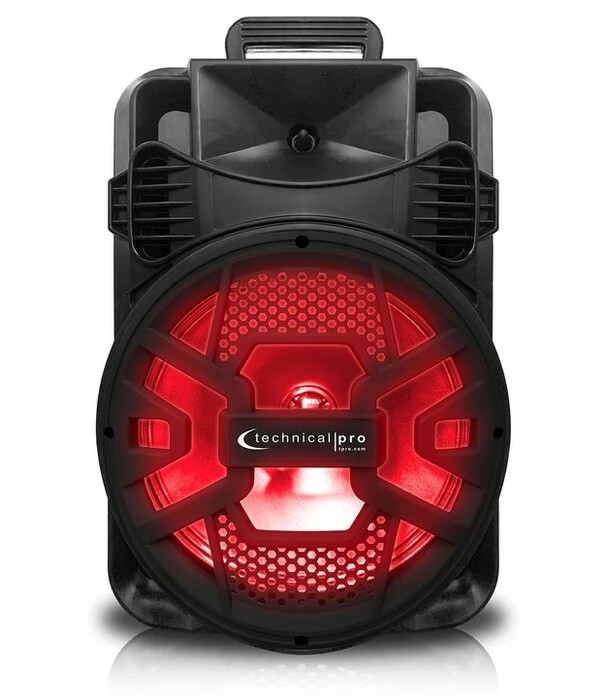 Technical Pro SPARK12B Rechargeable 12" Bluetooth LED Speaker With USB/TF Card Inputs