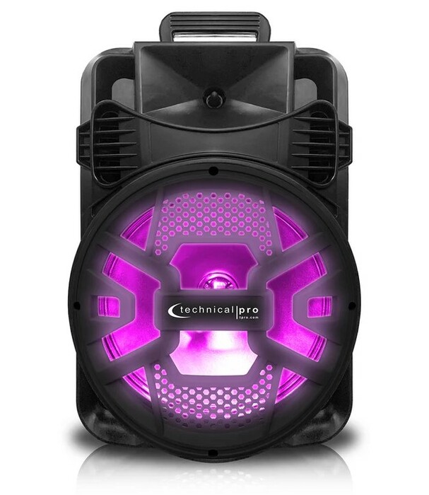 Technical Pro SPARK12B Rechargeable 12" Bluetooth LED Speaker With USB/TF Card Inputs