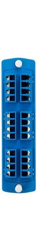 Leviton 5F100-4LL SDX Precision Molded Plate, Blue, Single-Mode OS1/2, Quad LC, 24 Fibers, Zirconia Ceramic Sleeve