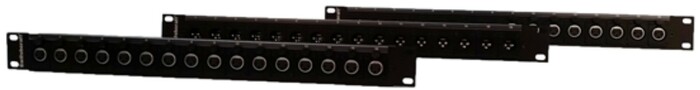 Switchcraft QGPK1DE16FB 1RU QG Panel With 16 Female DE Series XLR Pre-Loaded, Black