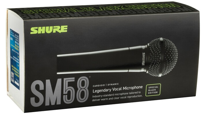 Shure SM58 Special Edition Black All Black Cardioid Dynamic Wired Microphone