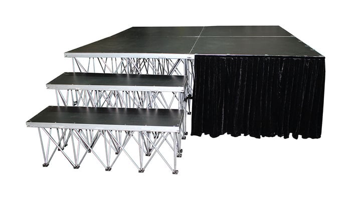 ProX XSF-SKIRT16 StageX 16" Portable Stage Stage Skirt Black, Compatible With XSQ XSU Stages