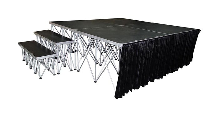 ProX XSF-SKIRT16 StageX 16" Portable Stage Stage Skirt Black, Compatible With XSQ XSU Stages