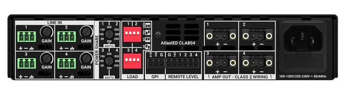 Atlas IED CLA804 4-Channel 800W 1RU Power Share  Amp