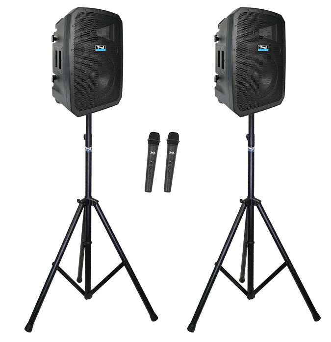 Anchor LIBERTY3-HUBCON-2-S 2 PA Speakers With Liberty 3 Connect And 2 Mics, 2 Stands