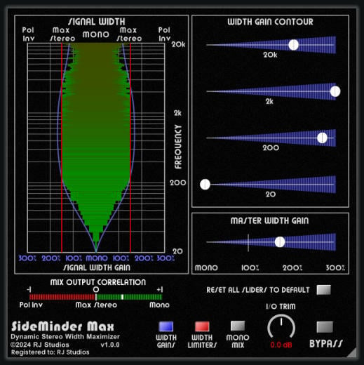 Raising Jake SideMinderMax Spectral Dynamic Stereo Width Maximizer [Virtual]