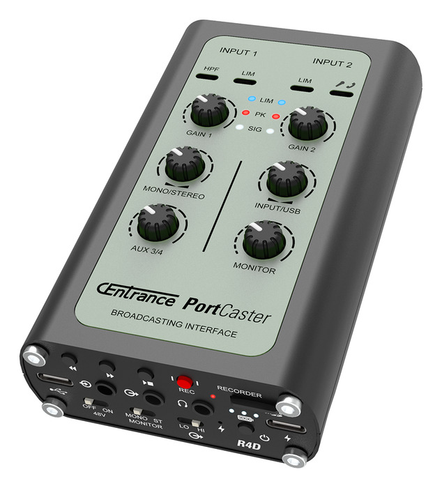 CEntrance PortCaster R4D Digital Broadcasting Interface, 4-Channel Mixer, USB-C