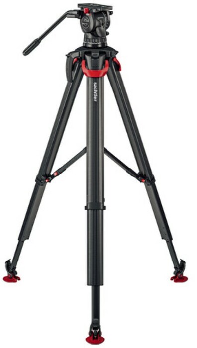 Sachtler System Aktiv10T and Flowtech 100 Tripod Legs With Fluid Head And A Mid-Level Spreader