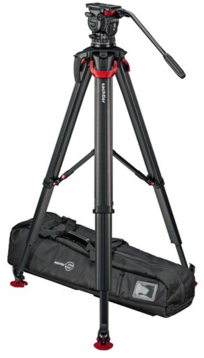 Sachtler System Aktiv10T and Flowtech 100 Tripod Legs With Fluid Head And A Mid-Level Spreader