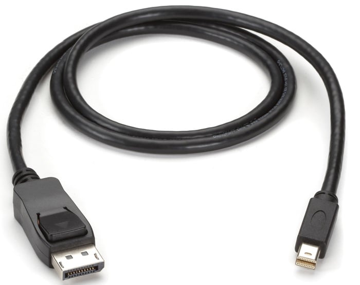 Black Box Network Svcs ENVMDPDP-0006-MM Mini DisplayPort Male To DisplayPort Male, Cable, 6', Black
