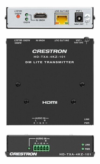 Crestron HD-TXA-4KZ-101 DM Lite 4K60 4:4:4 Transmitter For HDMI And Analog Audio Signal Extension Over CATx Cable