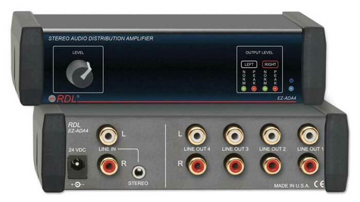 RDL EZ-ADA4 [Restock Item] Stereo Audio Distribution Amplifier, 1X4