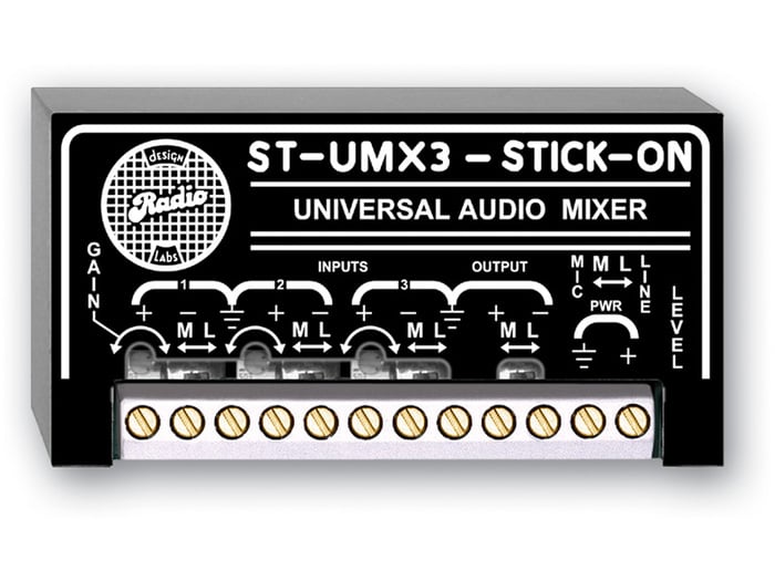 RDL STUMX3 [Restock Item] 3x1 Mic Or Line Universal Audio Mixer