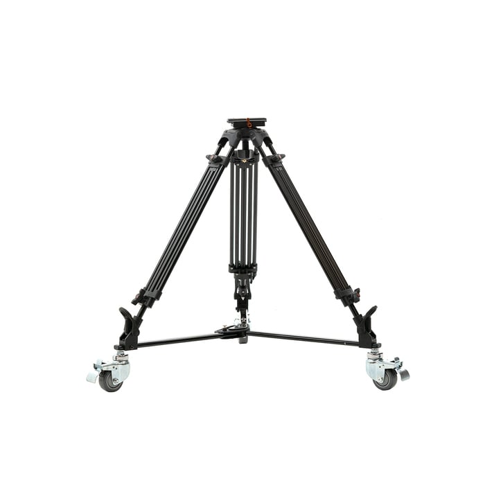 ikan GA752SD-PTZ Aluminum Tripod, Dolly, 75mm Flat Base And Quick Release Plate For PTZ Cameras