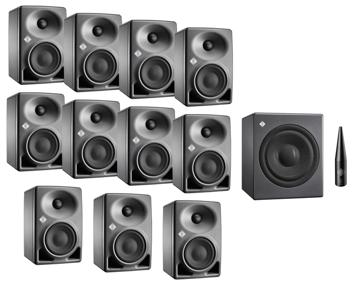 Neumann Immersive Audio Small Room Bundle (11) KH80 Studio Monitors, (1) KH750 Subwoofer, And (1) MA-1 Calibration Mic