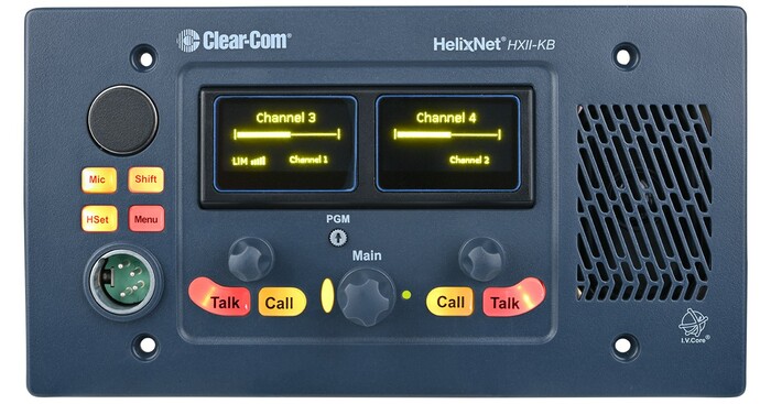 Clear-Com HXII-KB-X4 4-Gang HelixNet Speaker Station, Flush Mount, XLR4M Connector (Formerly HKB-2X)