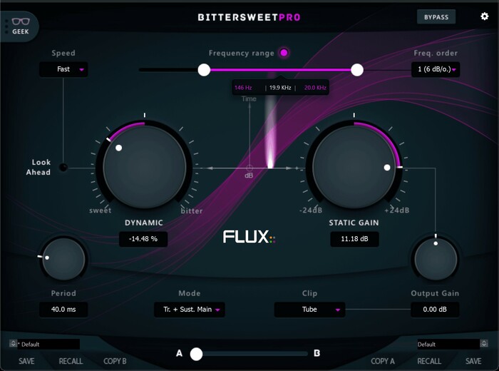 FLUX:: BitterSweet Pro Frequency Dependent Transient Designer [Virtual]