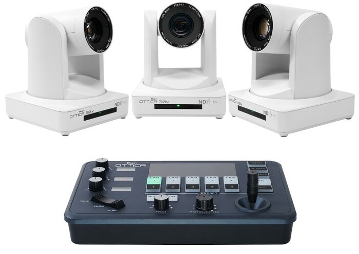 ikan OTTICA30W-3PTZ-1C-V2 OTTICA 3 X NDI|HX 30x PTZ Cameras V2 IP Controller, White