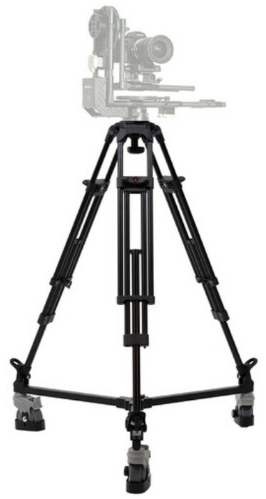 ikan GA102D-PTZ E-Image Aluminum PTZ Tripod With 100mm Flat Base, Dolly & Quick Release Plate, 88 Lb Payload