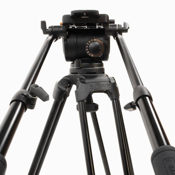 ikan EG20A2D E-Image 2-Stage Aluminum Tripod With GH20 Fluid Head, Dolly Kit