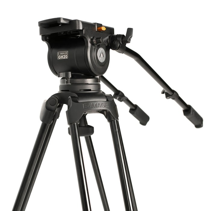 ikan EG20A2D E-Image 2-Stage Aluminum Tripod With GH20 Fluid Head, Dolly Kit