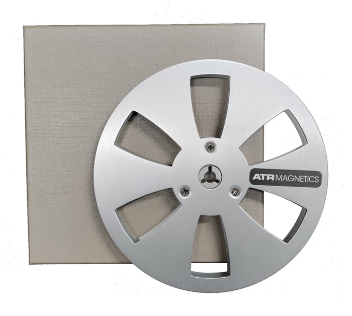 ATR 7SILVERMETAL-E Classic Silver 1/4" Empty 7" Slotted Metal Reel Cardboard Box