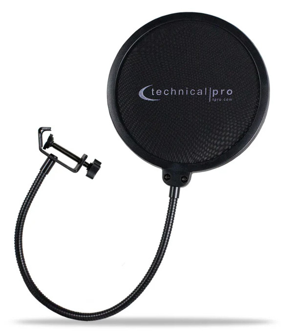 Technical Pro MKPF2 6'' Clamp On Microphone Pop Filter With 10" Arm
