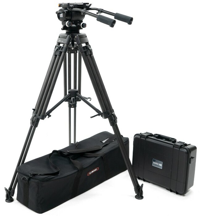 ikan MOTUS22 E-Image 3-Stage Carbon Fiber Tripod System With Fluid Head And 100mm Leveling Ball, 48.5 Lb Payload