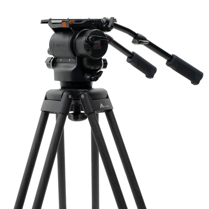 ikan MOTUS22 E-Image 3-Stage Carbon Fiber Tripod System With Fluid Head And 100mm Leveling Ball, 48.5 Lb Payload