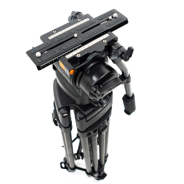 ikan MOTUS22 E-Image 3-Stage Carbon Fiber Tripod System With Fluid Head And 100mm Leveling Ball, 48.5 Lb Payload