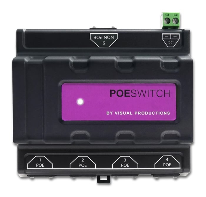 Visual Productions PoeSwitch 4-port PoE Network Switch With 1Gbps Uplink