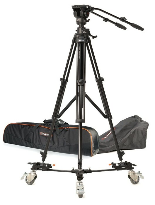 ikan EI-GA780-KIT E-Image 2-Stage Aluminum Tripod, 780FH Fluid Head, Dolly Kit