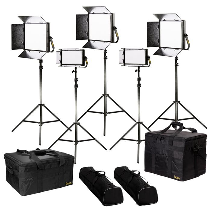 ikan LB-3F2H Lyra Bi-Color 5-Point LED Soft Panel Light Kit, 3 X LB10 And 2 X LB5