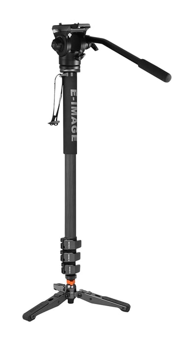 ikan MC600+610FH E-Image 4 Stage Carbon Fiber Monopod With 610FH Fluid Head