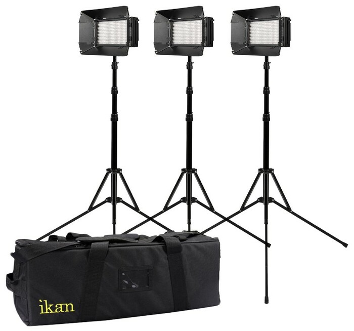 ikan MB4-3PT-KIT Mylo Mini Bi-Color 3-Point Light Kit With 3 MB4 LED Lights