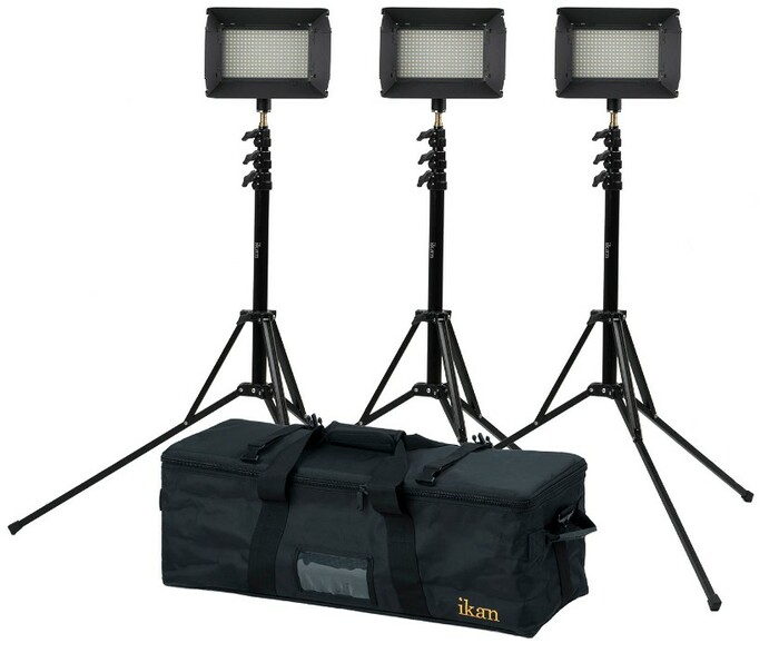 ikan ILED-312-V2-KIT ILED312-v2-KIT 3-Point LED Light Kit With Bag And Stands