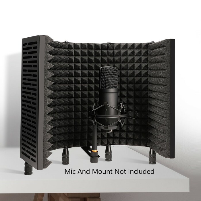 Technical Pro MKIS5B Professional Vocal Isolation Reflection Sound Shield, Black