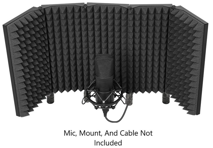 Technical Pro MKIS5B Professional Vocal Isolation Reflection Sound Shield, Black