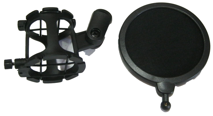 Technical Pro MKPS1 Shock Mount Microphone Holder With Adjustable Pop Filter